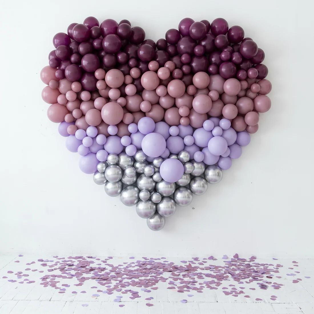Heart-shaped balloon wall backdrop