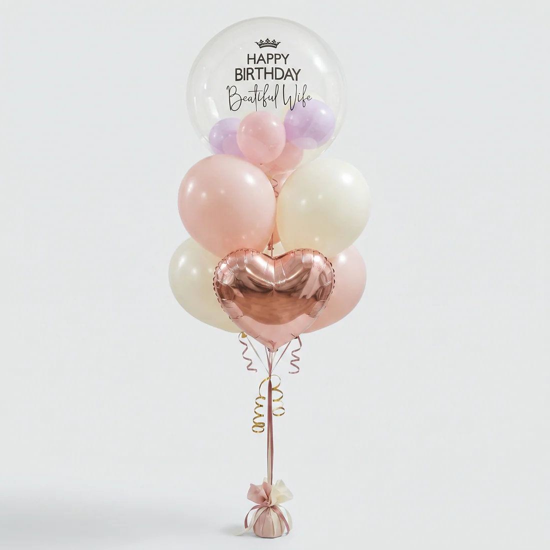 Helium balloon bouquet in bright colours
